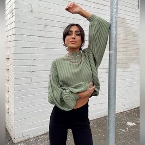 Princess Polly Innerbloom Oversized Sweater Dark Green sz S/M